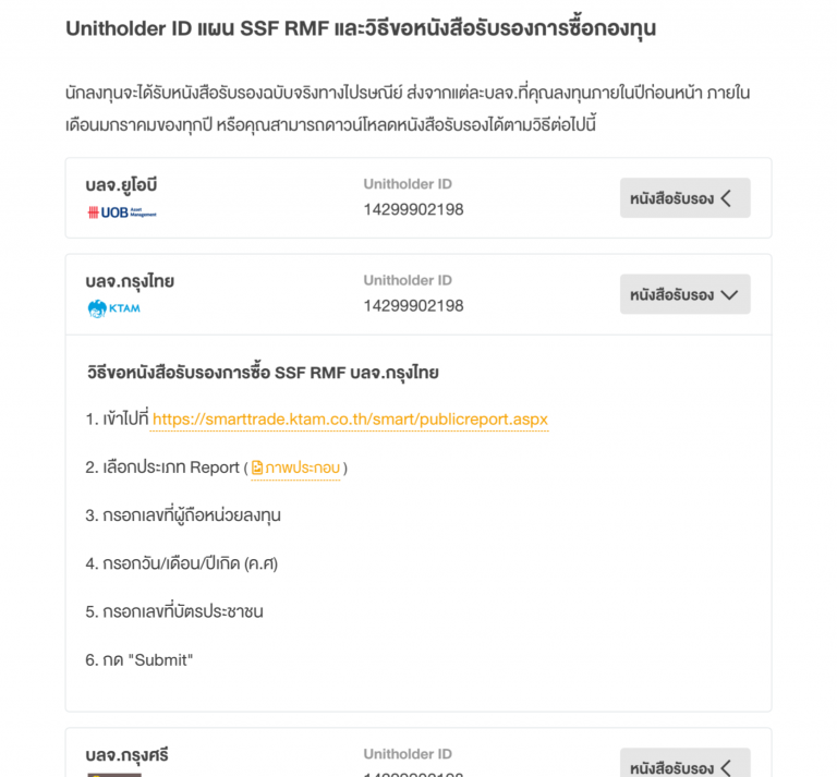 วิธีขอหนังสือรับรอง กองทุนลดหย่อนภาษี Ssf & Rmf - Finnomena